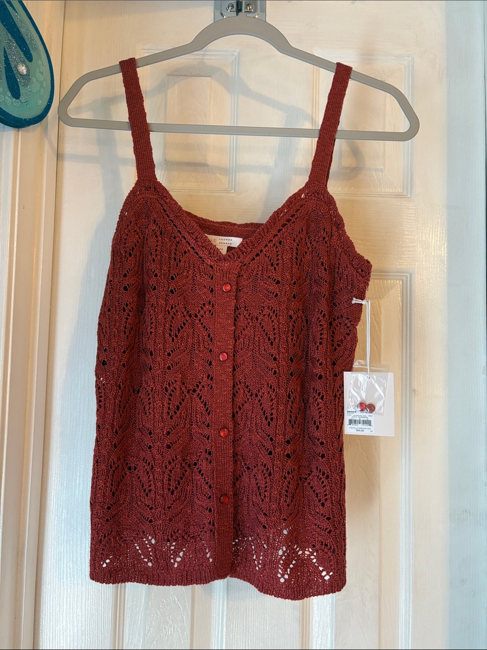 NWT Lauren Conrad  sweater tank size medium in color rachel red.